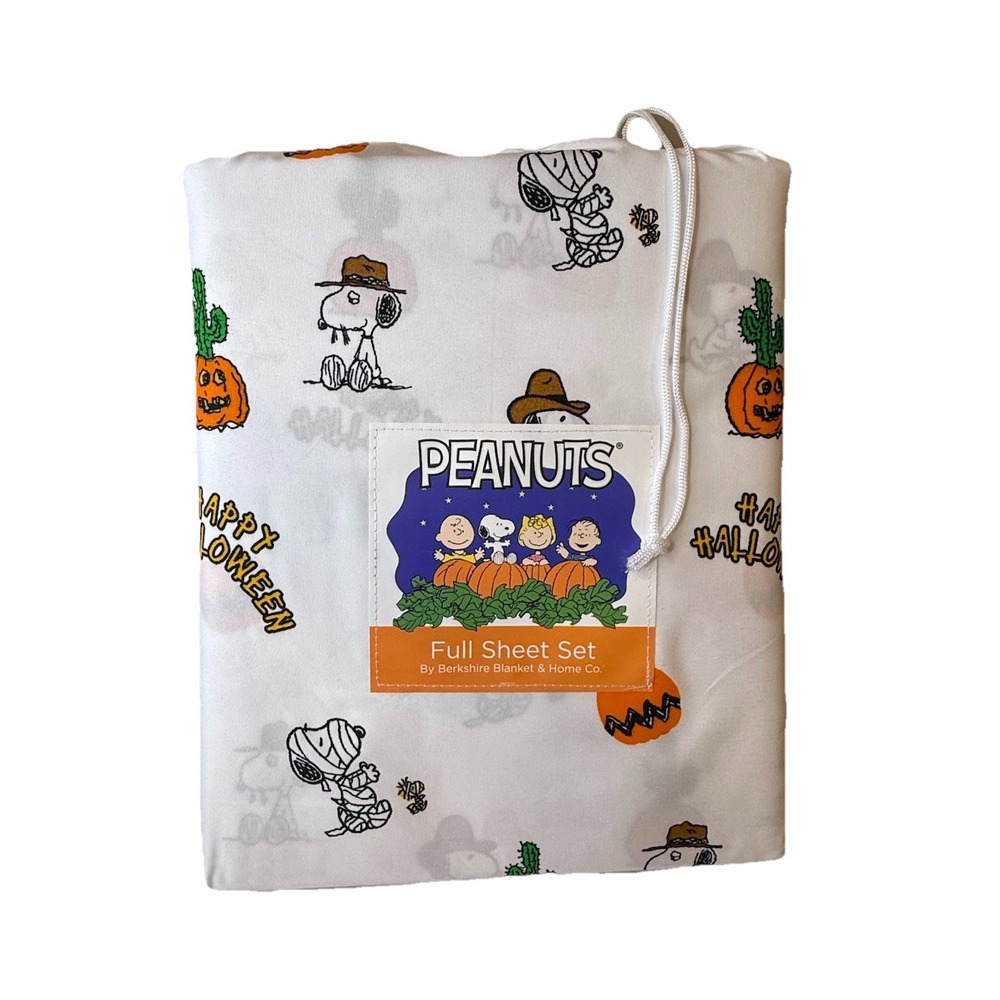 Peanuts/Snoopy‎ Full Sheet Set 100% Polyester Cactus Happy Halloween Sheet Set